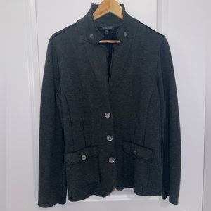 Eileen Fisher Merino Wool Button Down Jacket (Size L)